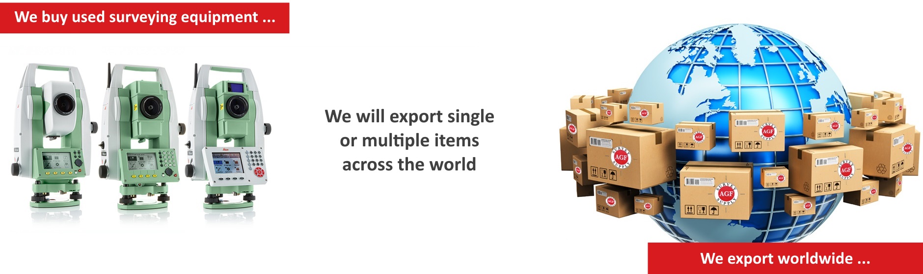 Surveying equipment exported worldwide